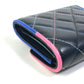 CHANEL CC Coco Mark Small Flap Compact Wallet, Tri-fold Lambskin, Women's, Black