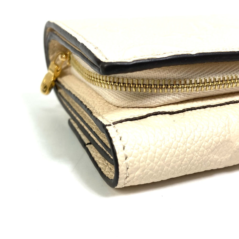 LOUIS VUITTON M81071 Monogram Empreinte Wallet, Portefeuille Metis Trifold Wallet, Monogram Empreinte Leather, Women's, Creme