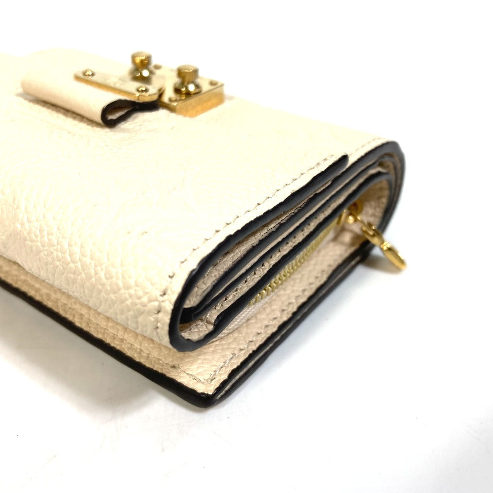 LOUIS VUITTON M81071 Monogram Empreinte Wallet, Portefeuille Metis Trifold Wallet, Monogram Empreinte Leather, Women's, Creme
