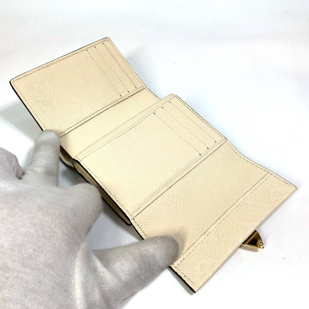 LOUIS VUITTON M81071 Monogram Empreinte Wallet, Portefeuille Metis Trifold Wallet, Monogram Empreinte Leather, Women's, Creme