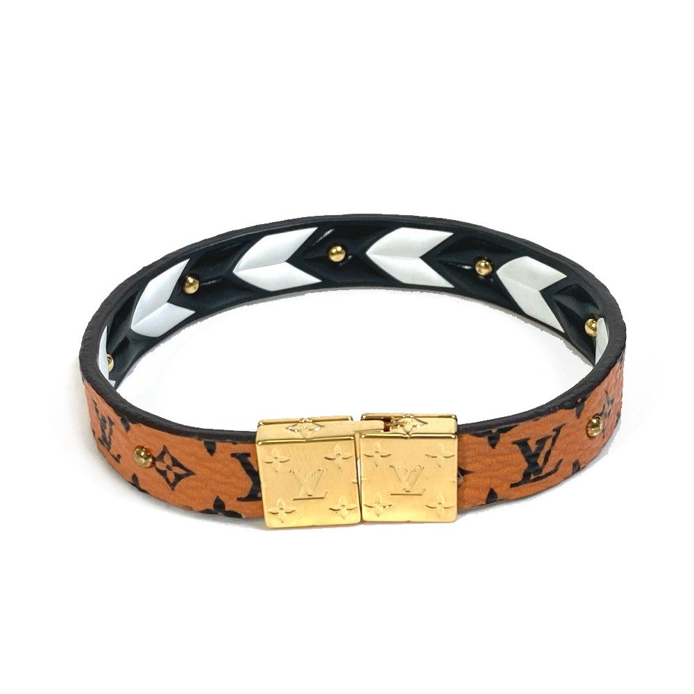 LOUIS VUITTON M6774F Monogram Canvas Bracelet, LV Crafty Reversible Accessory, Brown, Women's