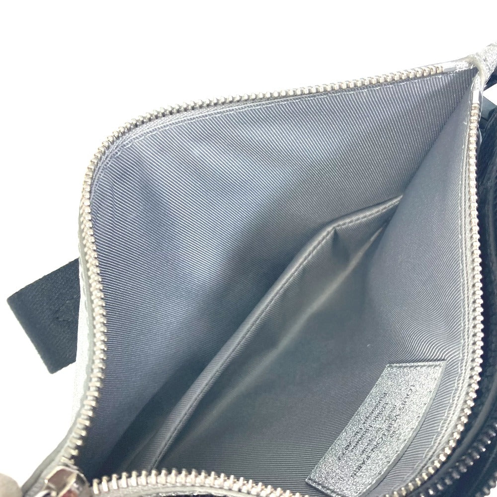 LOUIS VUITTON M59682 damier glitter Trio pouch NM bag coin purse pouch Crossbody Shoulder Bag Leather / Taurillon ClemenceLeather Silver/Black Used