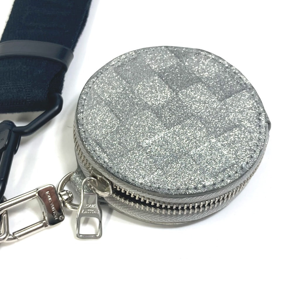 LOUIS VUITTON M59682 damier glitter Trio pouch NM bag coin purse pouch Crossbody Shoulder Bag Leather / Taurillon ClemenceLeather Silver/Black Used