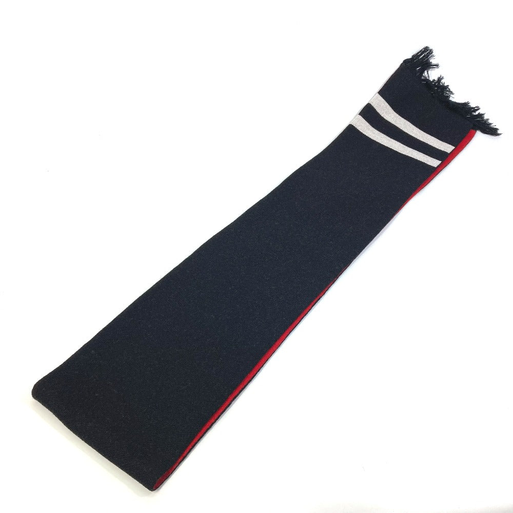 GUCCI BE LOVED Logo Scarf fringe Scarf wool Black/Red Used