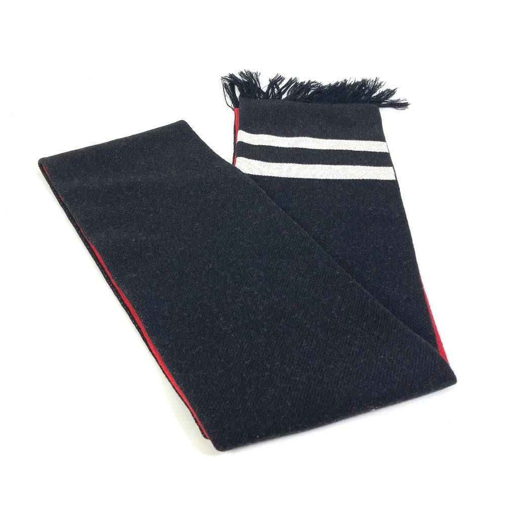 GUCCI BE LOVED Logo Scarf fringe Scarf wool Black/Red Used