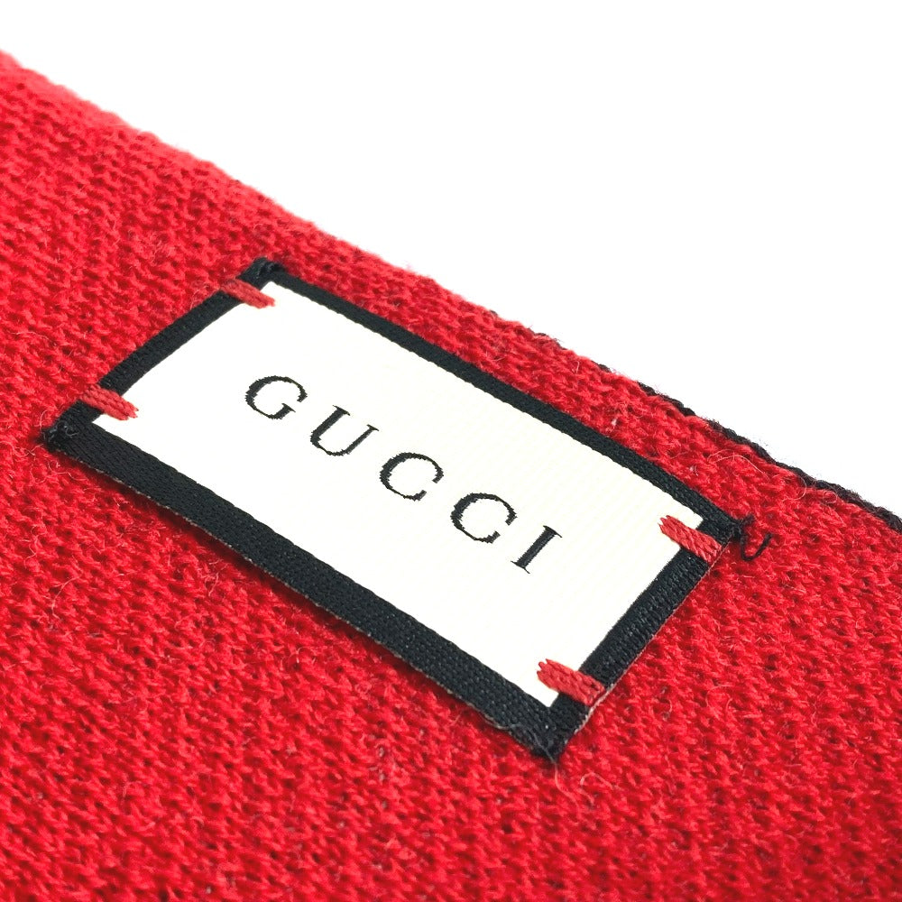GUCCI BE LOVED Logo Scarf with Fringe, Men's Wool, Black