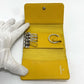 CHANEL Coco Mark Diamond CC 4-Ring Key Case with Key Ring, Calfskin, Women's, Yellow
