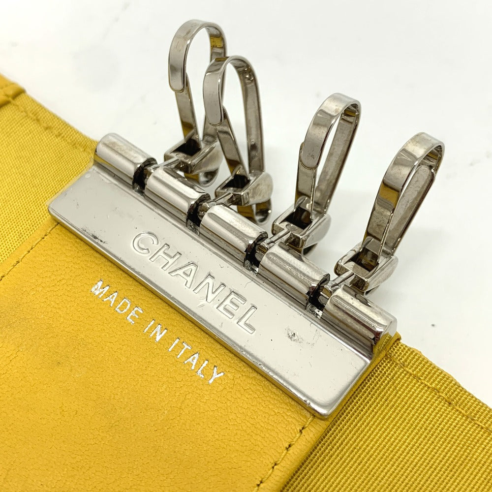 CHANEL Coco Mark Diamond CC 4-Ring Key Case with Key Ring, Calfskin, Women's, Yellow