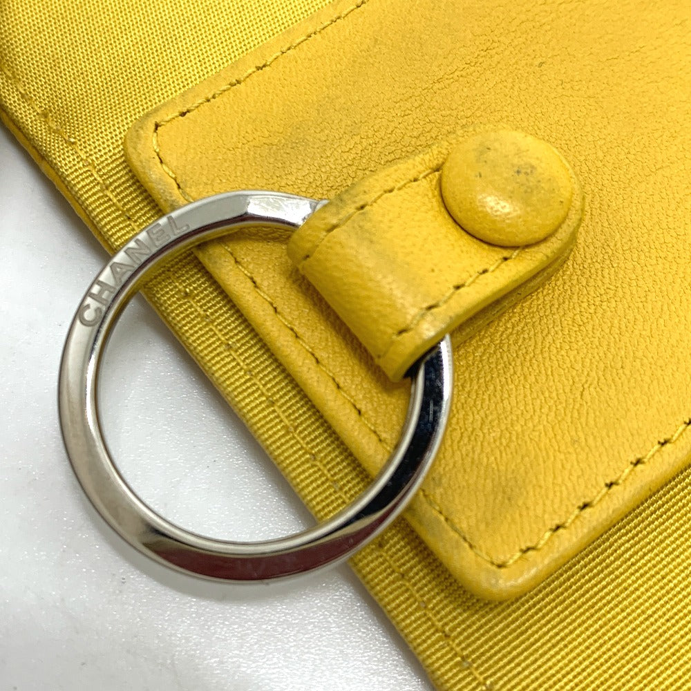 CHANEL Coco Mark Diamond CC 4-Ring Key Case with Key Ring, Calfskin, Women's, Yellow
