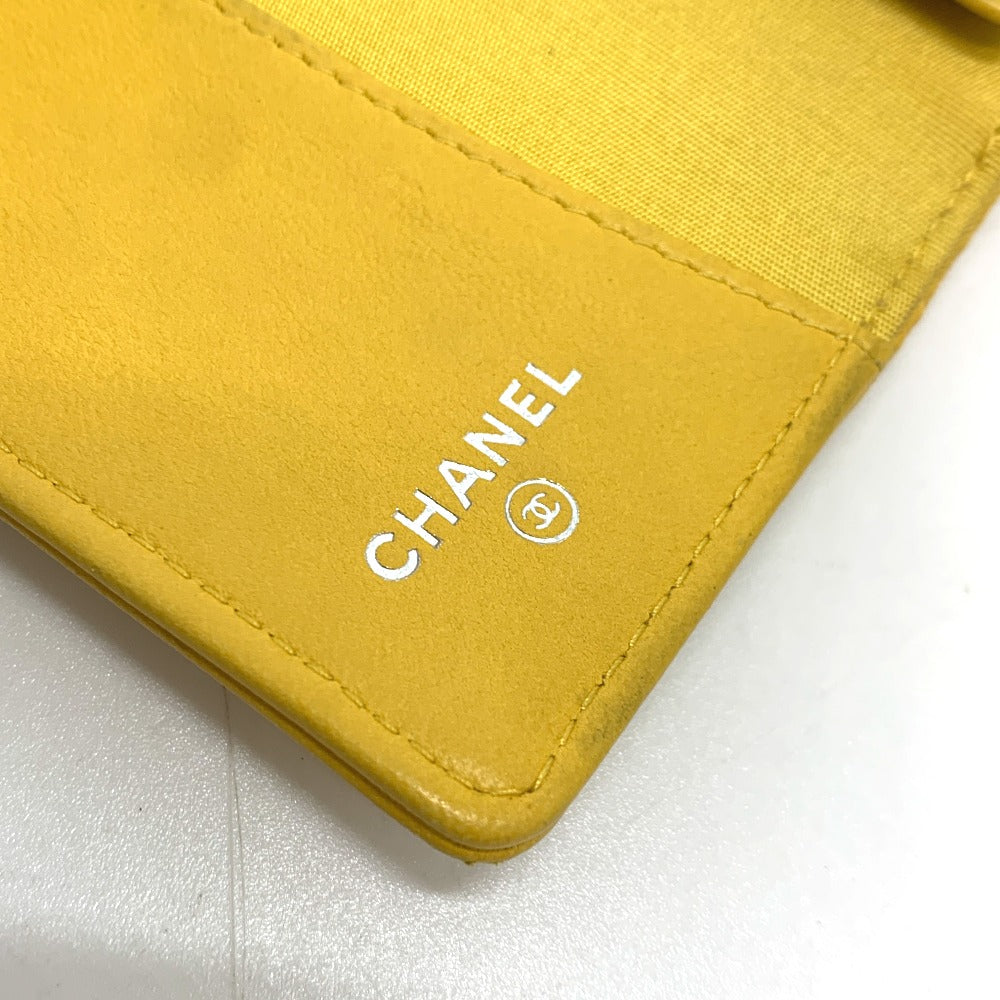 CHANEL Coco Mark Diamond CC 4-Ring Key Case with Key Ring, Calfskin, Women's, Yellow