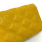 CHANEL Coco Mark Diamond CC 4-Ring Key Case with Key Ring, Calfskin, Women's, Yellow