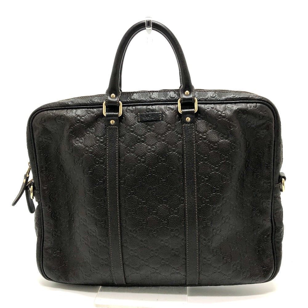 GUCCI 201480 Shima Line Handbag/Bag/Business Bag/Briefcase Leather Men's Brown