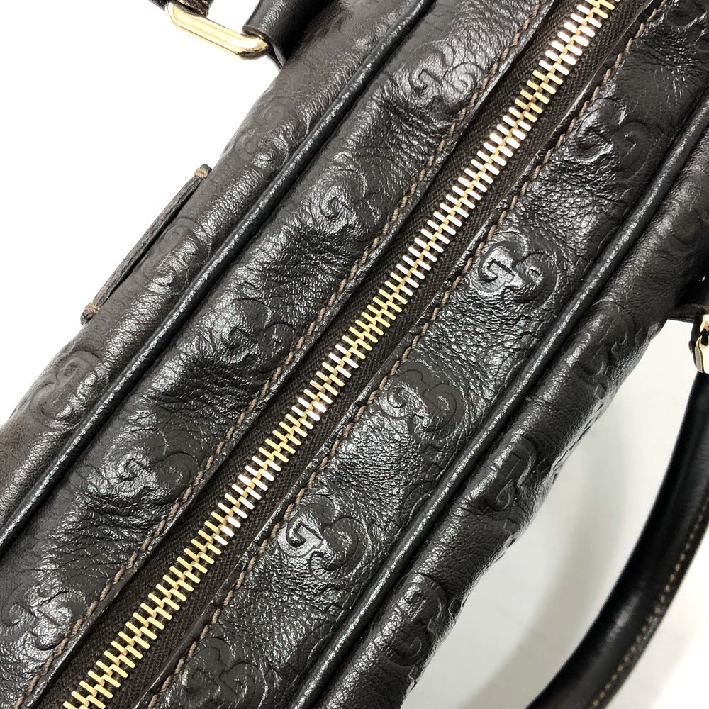 GUCCI 201480 Shima Line Handbag/Bag/Business Bag/Briefcase Leather Men's Brown