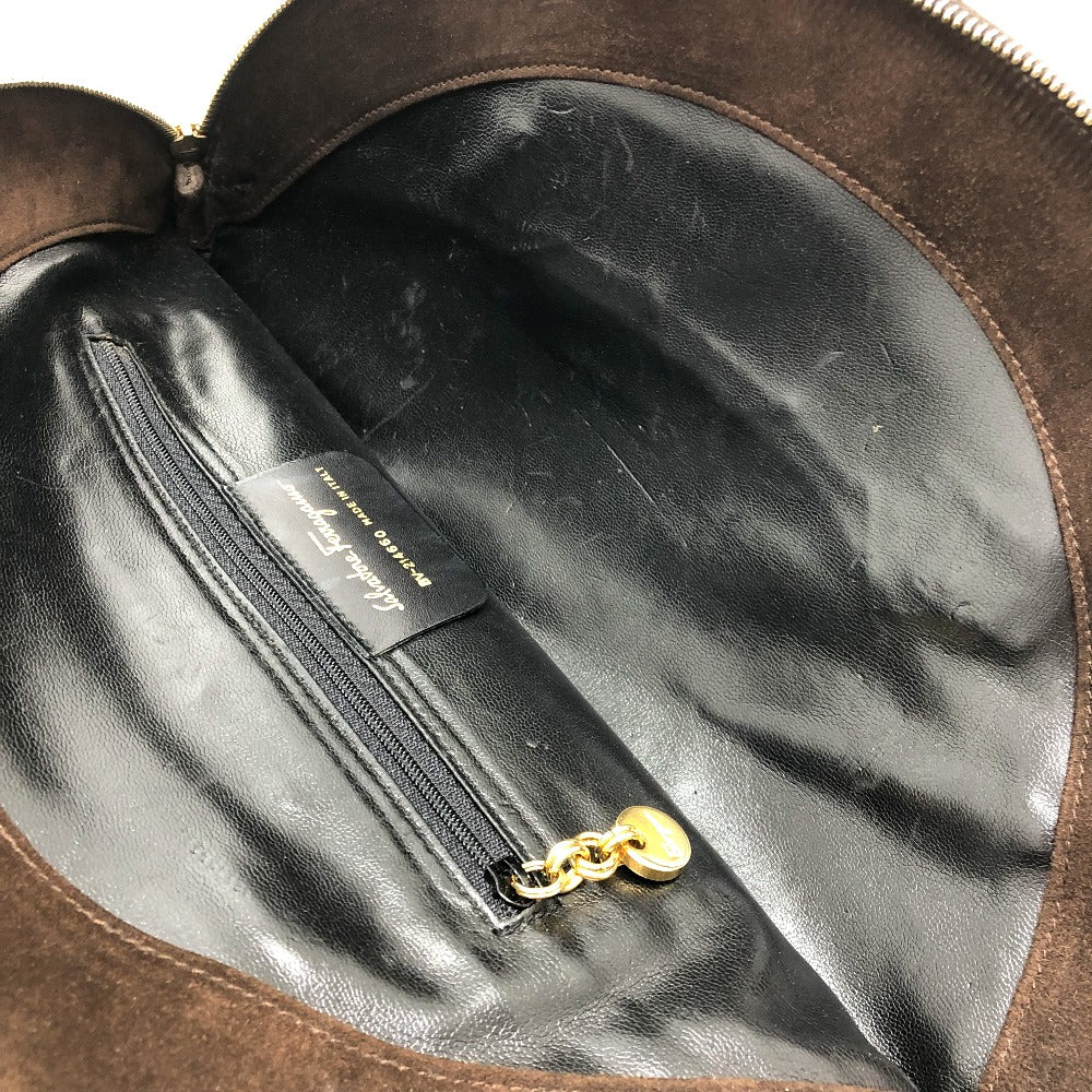 Salvatore Ferragamo quilted shoulder bag in brown suede/leather for women