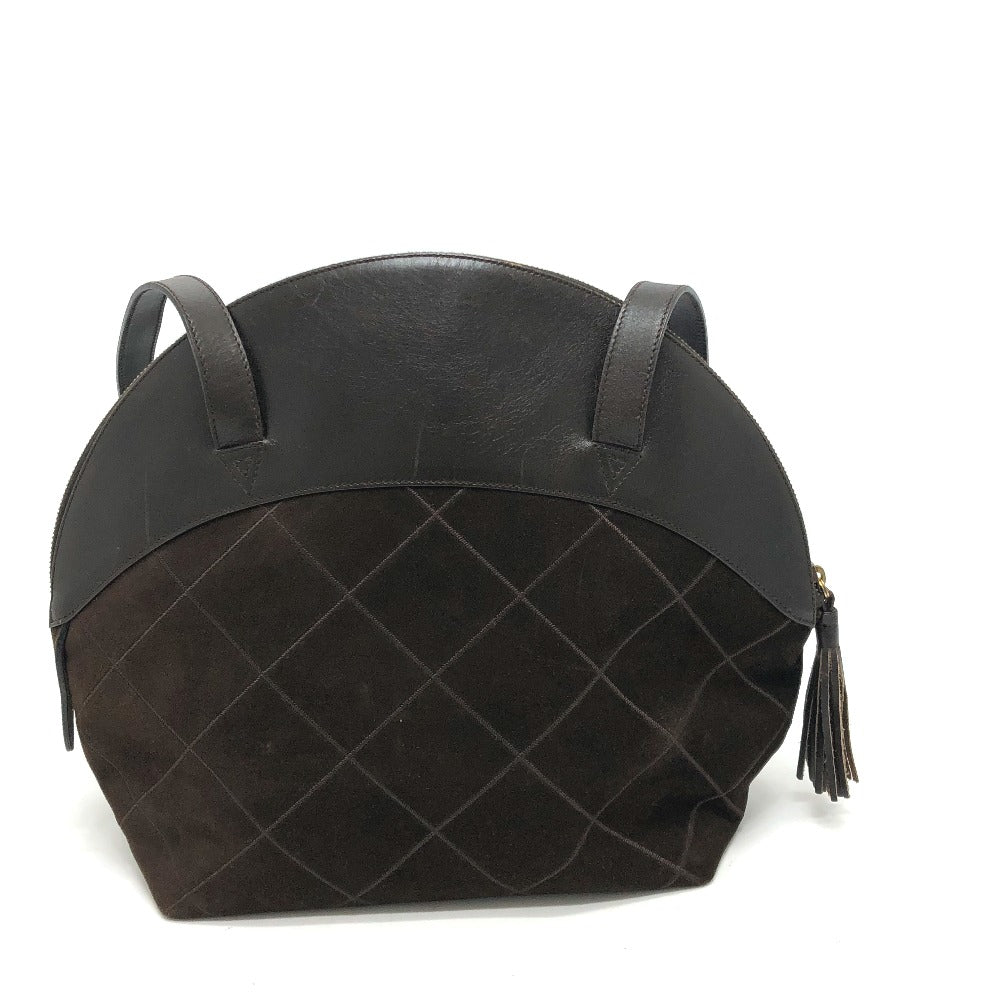Salvatore Ferragamo quilted shoulder bag in brown suede/leather for women