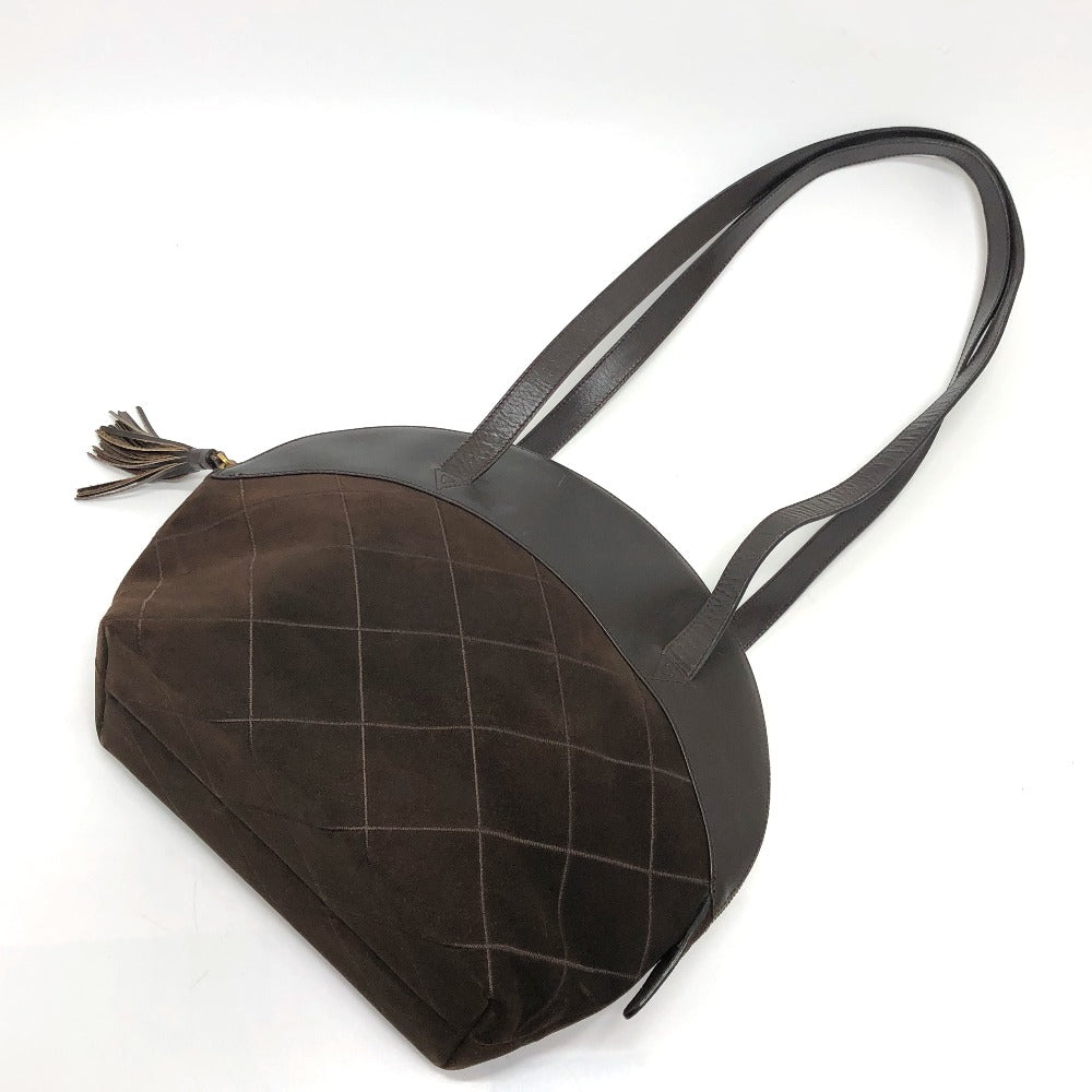 Salvatore Ferragamo quilted shoulder bag in brown suede/leather for women