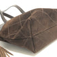 Salvatore Ferragamo quilted shoulder bag in brown suede/leather for women