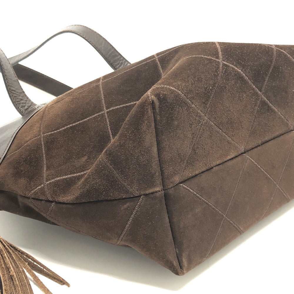 Salvatore Ferragamo quilted shoulder bag in brown suede/leather for women