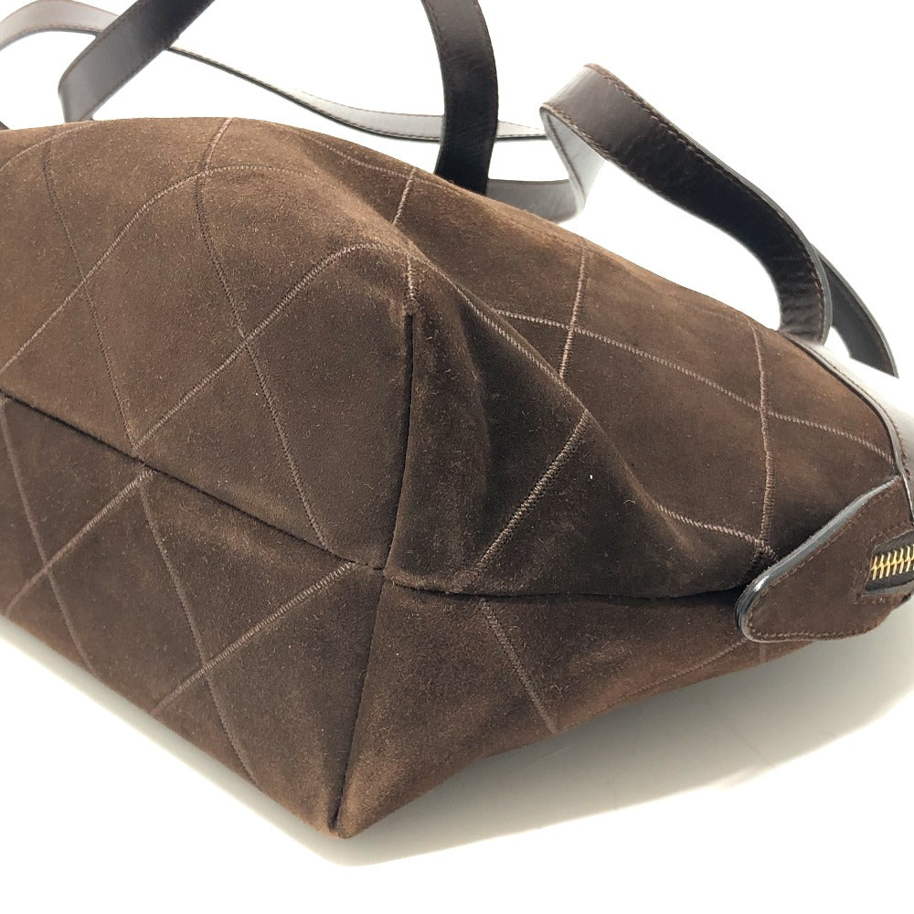 Salvatore Ferragamo quilted shoulder bag in brown suede/leather for women