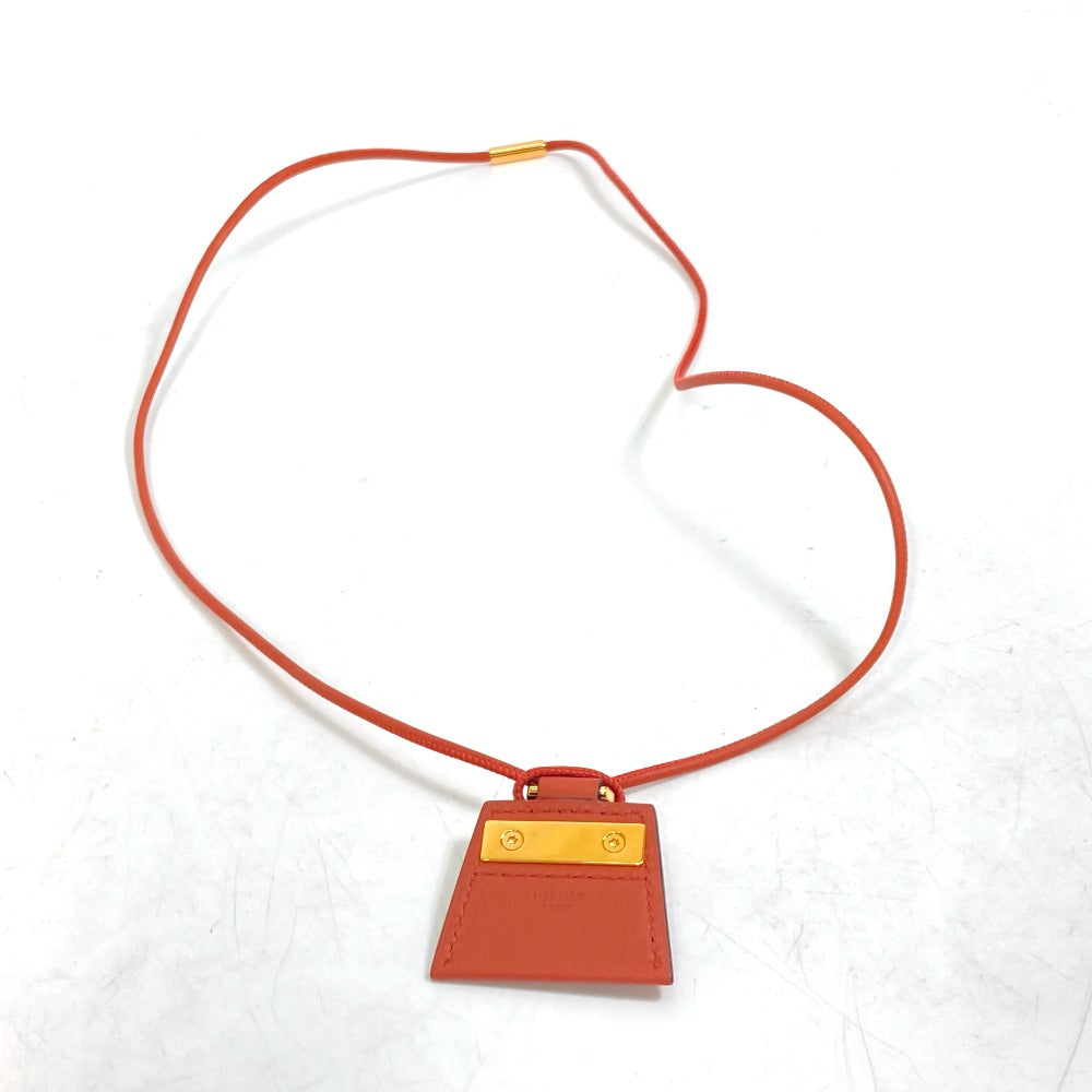 HERMES Mon Petit Kelly PM Necklace in Swift Cuivre Brown for Women