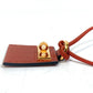 HERMES Mon Petit Kelly PM Necklace in Swift Cuivre Brown for Women