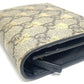 GUCCI 508057 GG BEE Compact Wallet, Bifold Wallet, GG Supreme Canvas, Men's, Beige