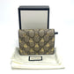 GUCCI 508057 GG BEE Compact Wallet, Bifold Wallet, GG Supreme Canvas, Men's, Beige