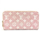 LOUIS VUITTON M81182 Monogram Denim Zippy Wallet Long Wallet Monogram Denim Women's Pink