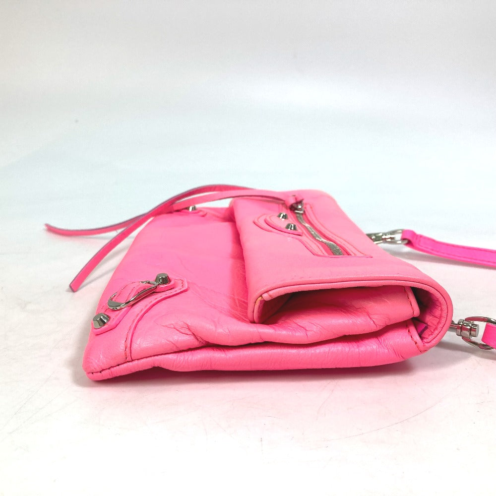 BALENCIAGA 431650 Classic Envelope Pochette Bag, 2-Way Shoulder Bag, Crossbody Bag, Clutch Bag, Leather, Women's, Pink