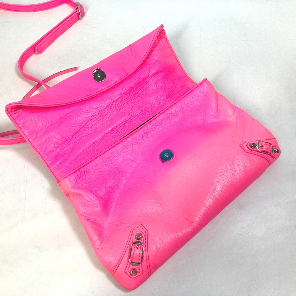 BALENCIAGA 431650 Classic Envelope Pochette Bag, 2-Way Shoulder Bag, Crossbody Bag, Clutch Bag, Leather, Women's, Pink