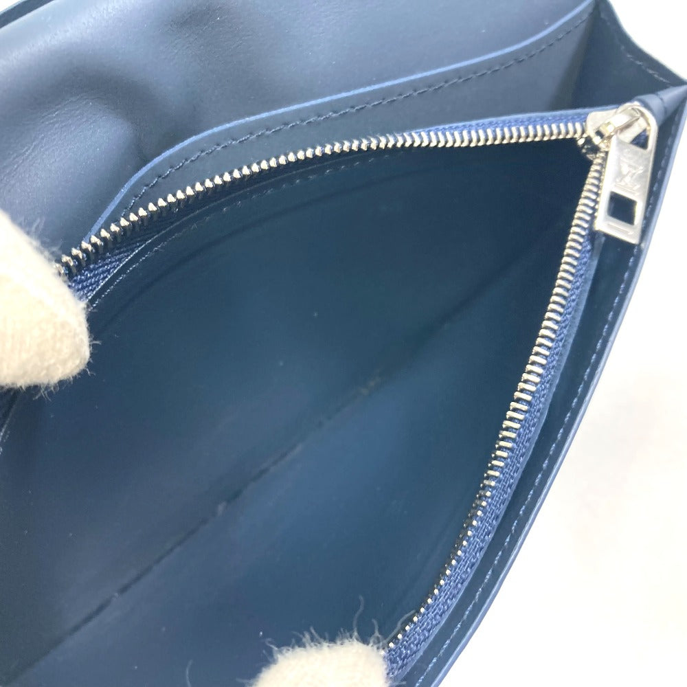 LOUIS VUITTON M81810 Portefeuille Brazza NM Bifold Long Wallet, Leather, Men's, Marine Navy