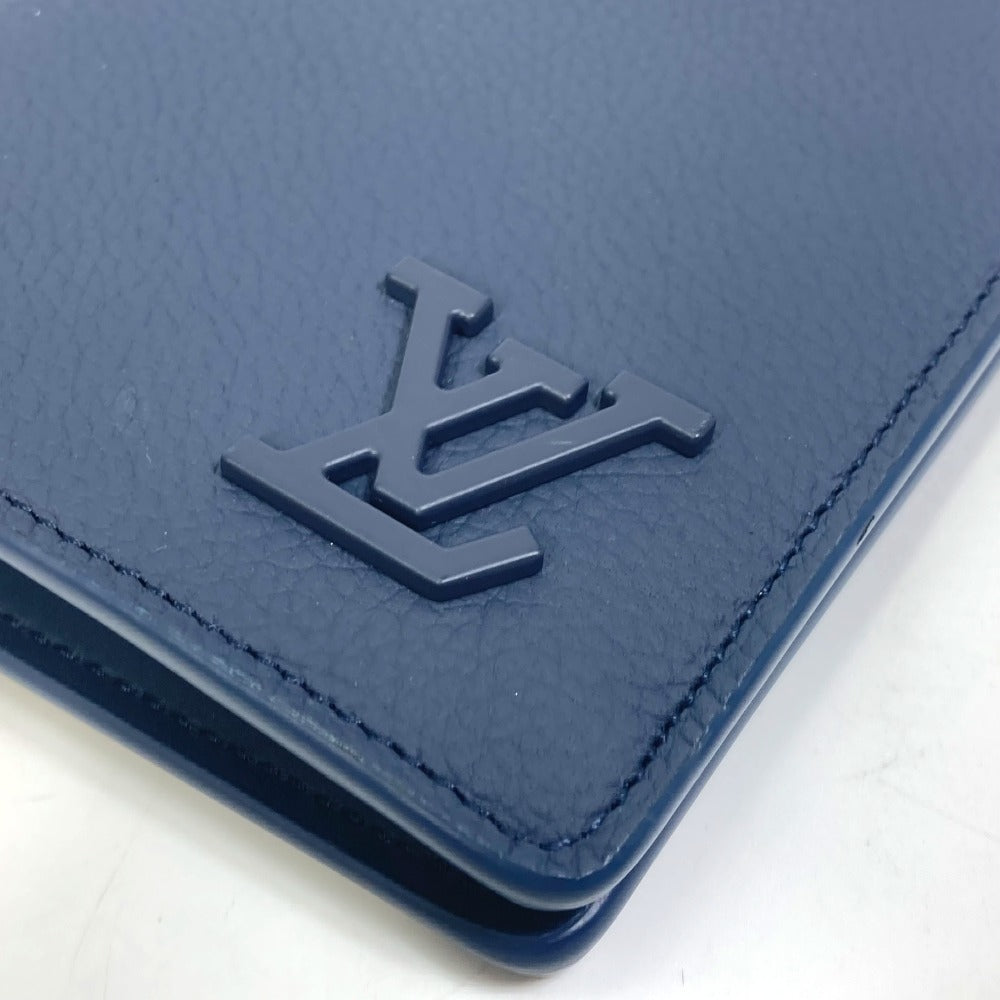 LOUIS VUITTON M81810 Portefeuille Brazza NM Bifold Long Wallet, Leather, Men's, Marine Navy