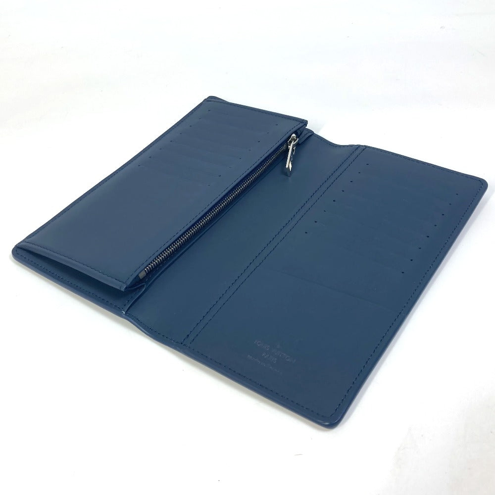 LOUIS VUITTON M81810 Portefeuille Brazza NM Bifold Long Wallet, Leather, Men's, Marine Navy
