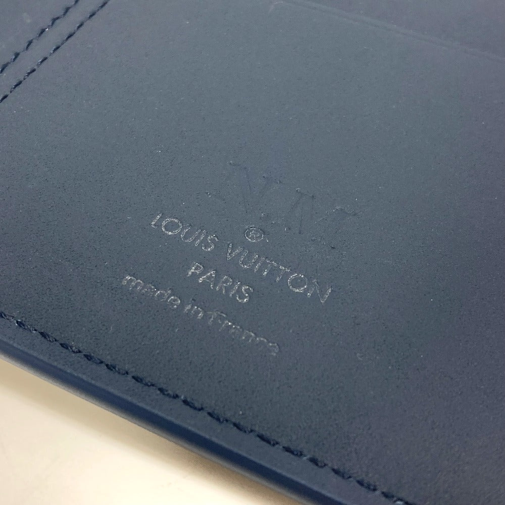 LOUIS VUITTON M81810 Portefeuille Brazza NM Bifold Long Wallet, Leather, Men's, Marine Navy