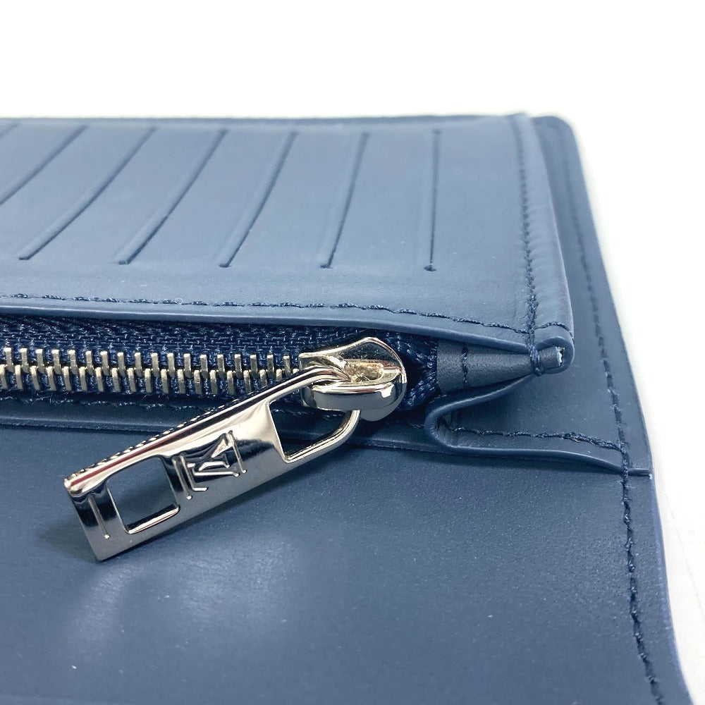 LOUIS VUITTON M81810 Portefeuille Brazza NM Bifold Long Wallet, Leather, Men's, Marine Navy