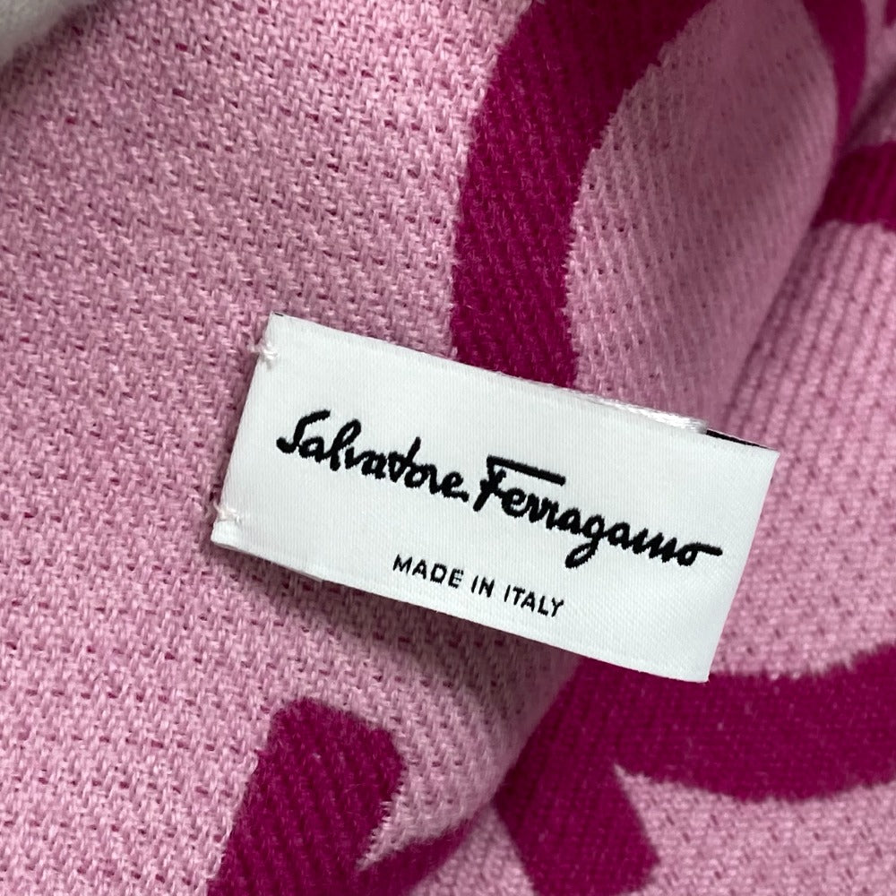 Salvatore Ferragamo ガンチーニ ロゴ ショール マフラー ストール ウール レディース パープル - brandshop-reference