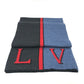 LOUIS VUITTON M70249 Echarpe LV Damier Rouge Wool Scarf Men's Black/Blue