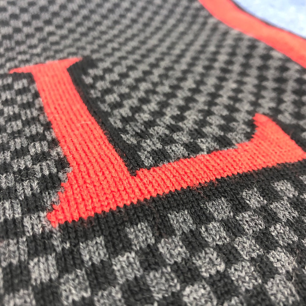 LOUIS VUITTON M70249 Echarpe LV Damier Rouge Wool Scarf Men's Black/Blue