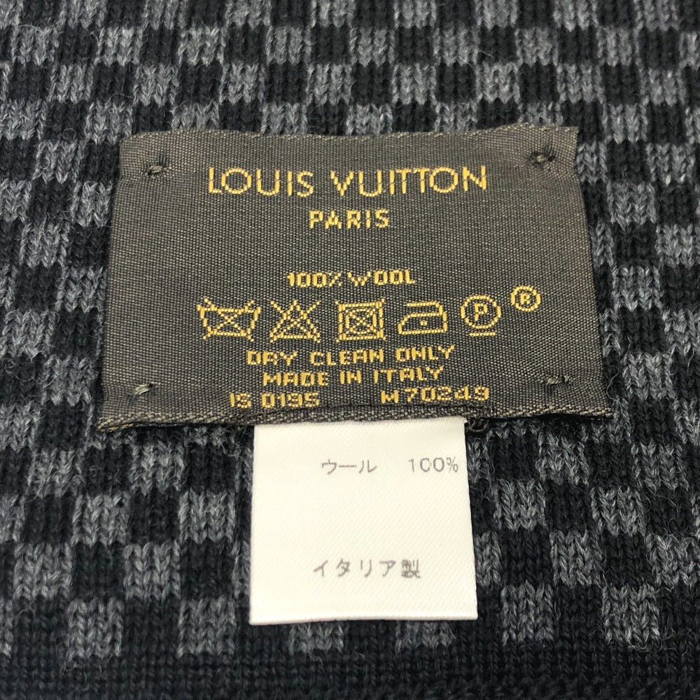 LOUIS VUITTON M70249 Echarpe LV Damier Rouge Wool Scarf Men's Black/Blue