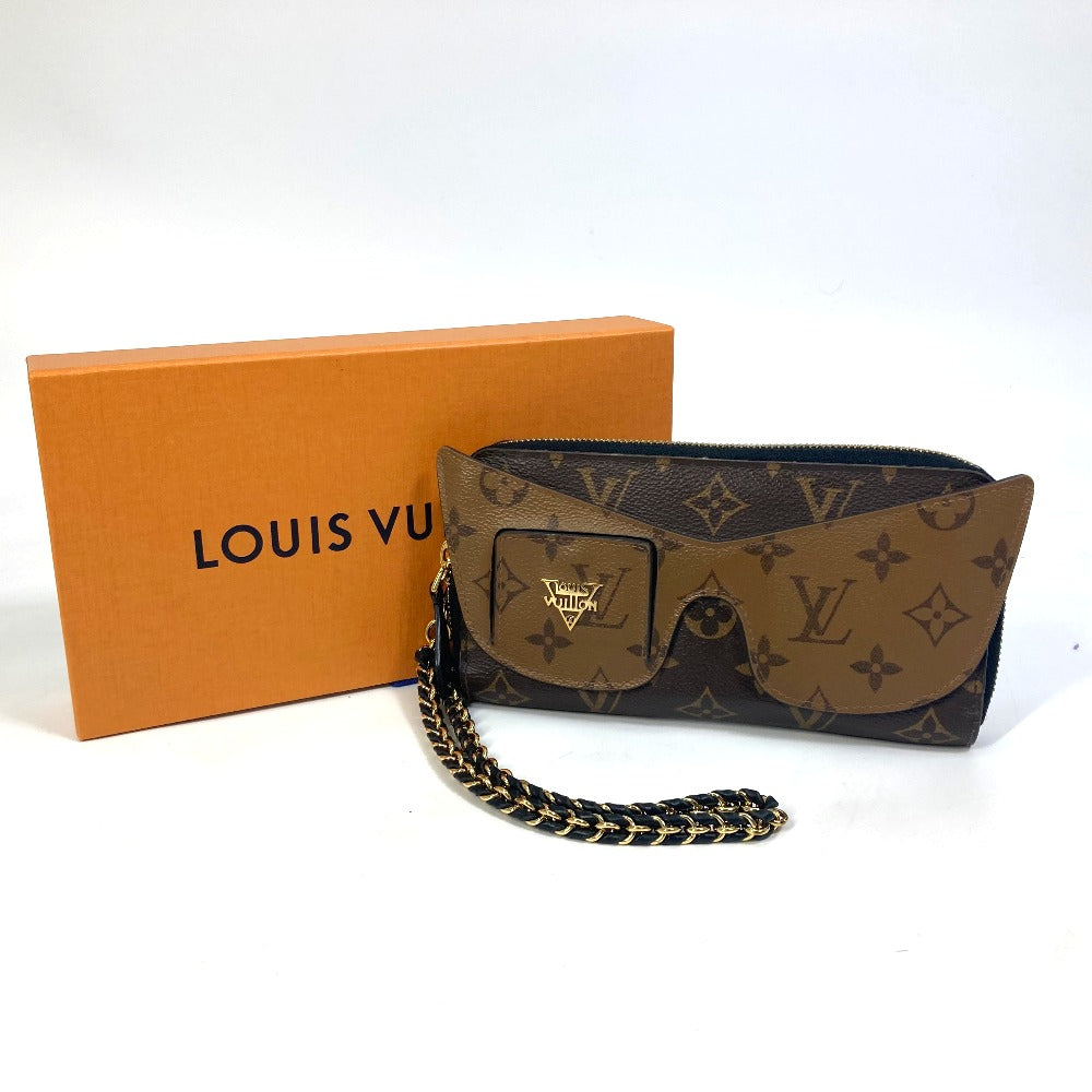 LOUIS VUITTON M68796 Monogram Reverse Zippy Wallet Shady Long Wallet in Monogram Reverse Canvas, Brown