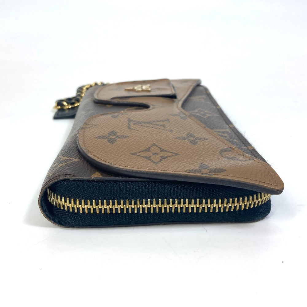 LOUIS VUITTON M68796 Monogram Reverse Zippy Wallet Shady Long Wallet in Monogram Reverse Canvas, Brown