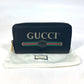 GUCCI 496317 Sherry Line GUCCI Logo Print Round Zipper Long Wallet Leather Men's Black