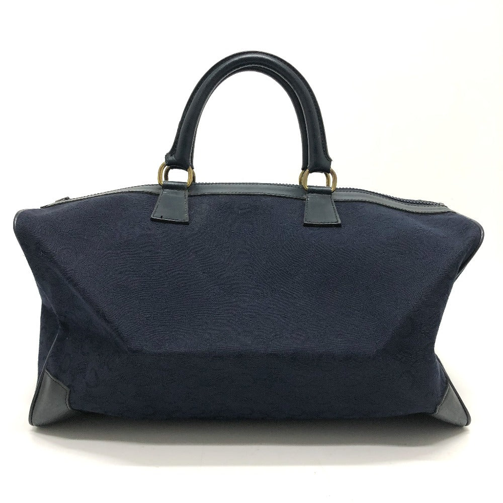 CELINE C Macadam Horse-Drawn Carriage Vintage Handbag Boston Bag Canvas/Leather Women's Navy