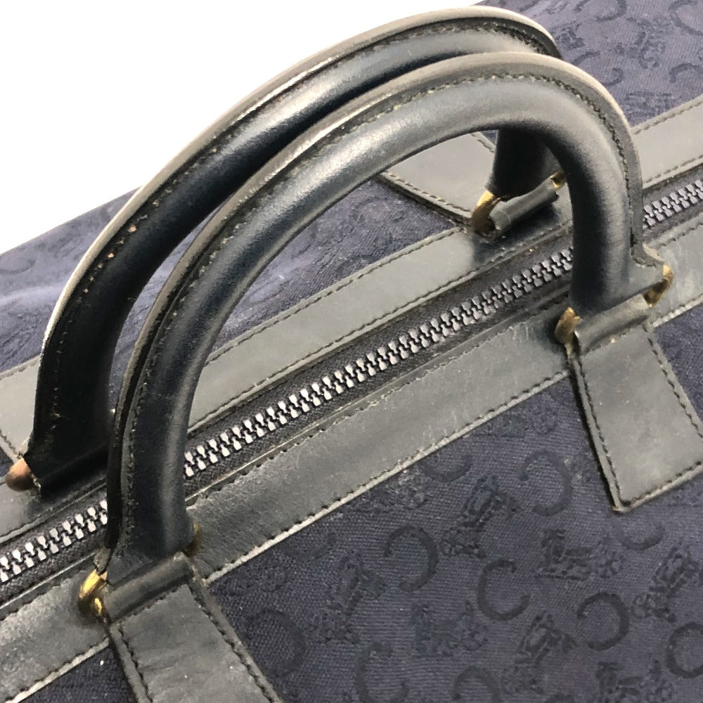 CELINE C Macadam Horse-Drawn Carriage Vintage Handbag Boston Bag Canvas/Leather Women's Navy