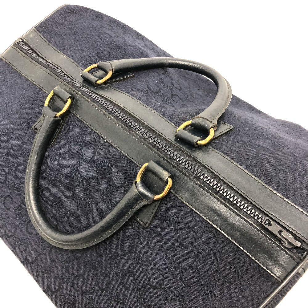 CELINE C Macadam Horse-Drawn Carriage Vintage Handbag Boston Bag Canvas/Leather Women's Navy