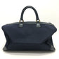 CELINE C Macadam Horse-Drawn Carriage Vintage Handbag Boston Bag Canvas/Leather Women's Navy