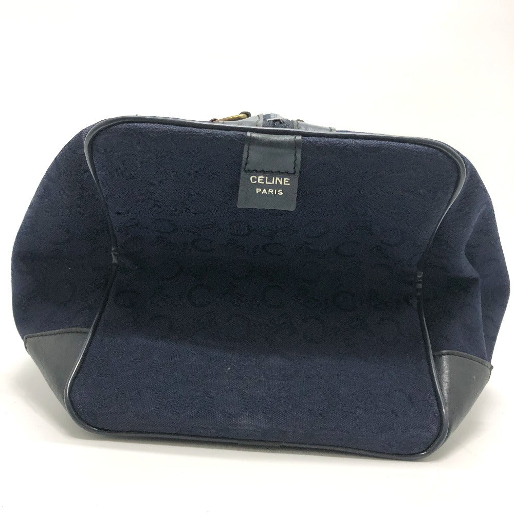 CELINE C Macadam Horse-Drawn Carriage Vintage Handbag Boston Bag Canvas/Leather Women's Navy