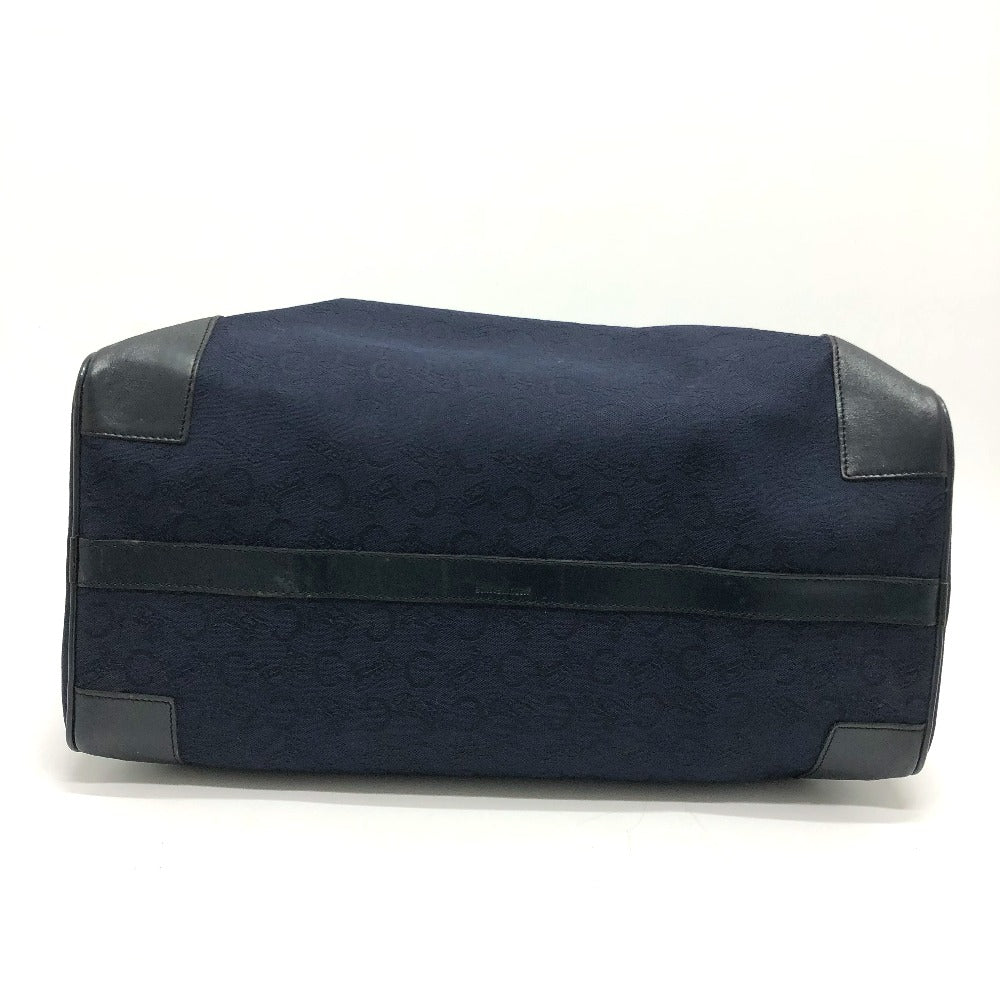 CELINE C Macadam Horse-Drawn Carriage Vintage Handbag Boston Bag Canvas/Leather Women's Navy