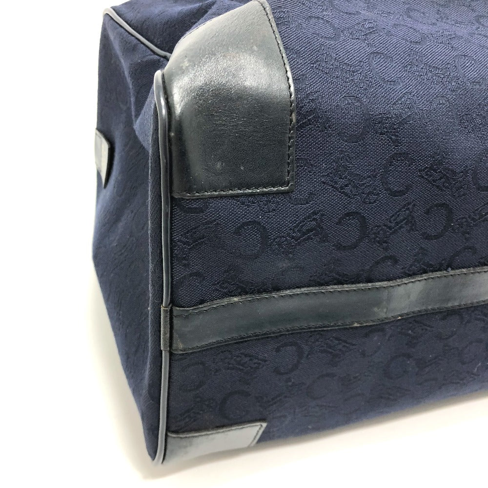 CELINE C Macadam Horse-Drawn Carriage Vintage Handbag Boston Bag Canvas/Leather Women's Navy