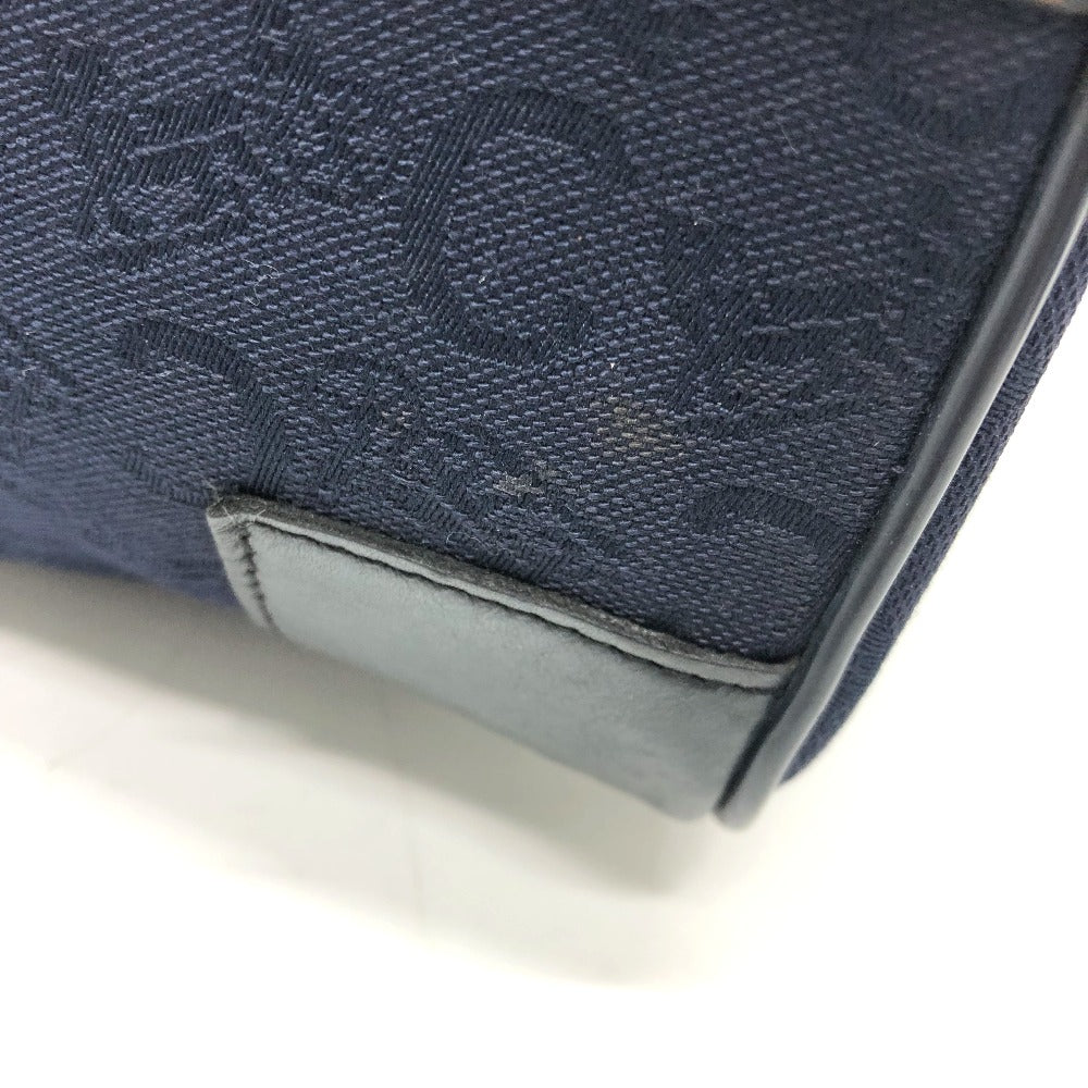 CELINE C Macadam Horse-Drawn Carriage Vintage Handbag Boston Bag Canvas/Leather Women's Navy